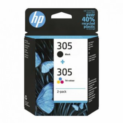 HP 305 2-Pack Tri-color/Black Original Ink Cartridge