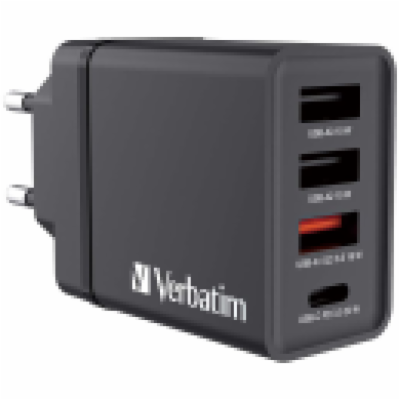 Verbatim USB nabíječka do sítě 30W,4 portová,černá