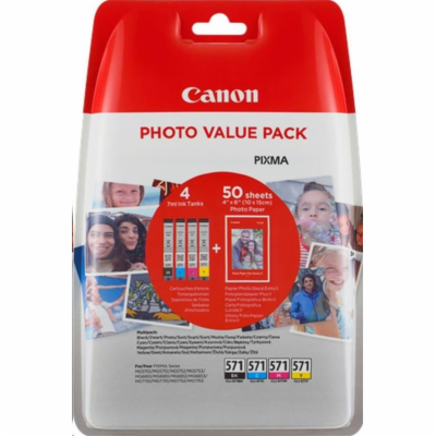 Canon cartridge CLI-571XL BK/C/M/Y PHOTO VALUE pack / 4x11ml