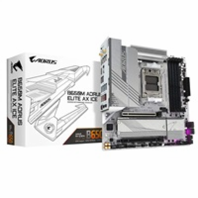 GIGABYTE MB Sc AM5 B650M AORUS ELITE AX ICE, AMD B650, 4x...