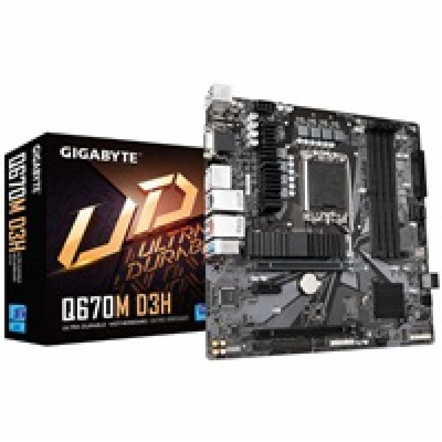 GIGABYTE MB Sc LGA1700 Q670M D3H, Intel Q670, 4xDDR5, 2xD...