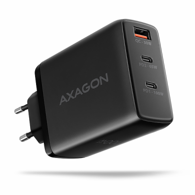 AXAGON ACU-DPQ100, GaN nabíječka do sítě 100W, 3x port (U...