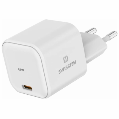 Swissten Síťový Adaptér GaN 1x USB-C 45W PD Bilý