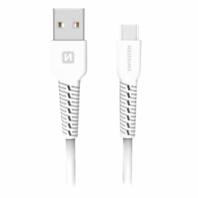 Swissten TPU nabíjecí kabel USB / USB-C 1,0 M BÍLÝ