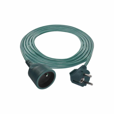 Prodlužovací kabel 2 m / 1 zásuvka / zelený / PVC / 1 mm2