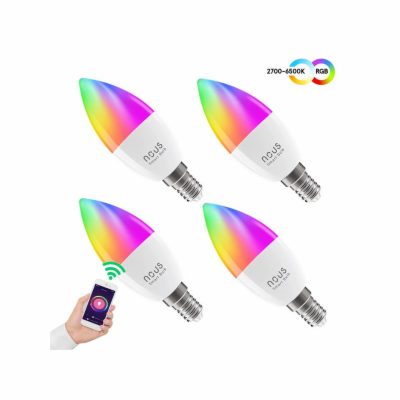 Smart LED žárovka E14 4,5W RGB NOUS P4/4pack WiFi Tuya sa...