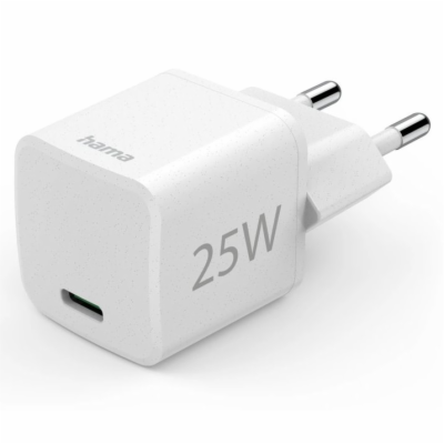 HAMA Eco rychlá USB nabíječka, USB-C PD/QC 25 W, bílá