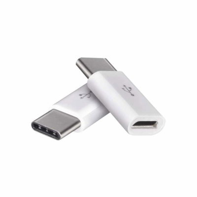 Redukce USB micro - USB C, bílá