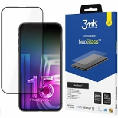 3mk hybridní sklo NeoGlass pro Apple iPhone 15 Pro, černá