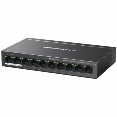 MERCUSYS switch MS110P (10x100Mb/s,8xPoE+,65W,fanless)