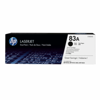 HP tisková kazeta 83A černá originál, CF283AD dual pack