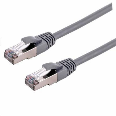 C-TECH Kabel patchcord Cat6a, S/FTP, šedý, 5m