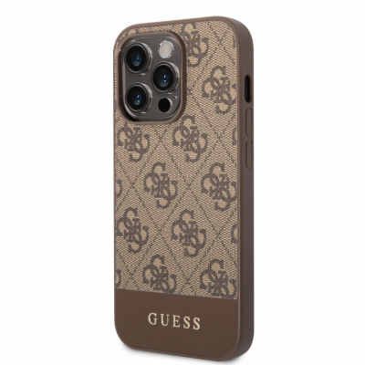 Guess 4G Stripe Zadní Kryt pro iPhone 14 Pro Max Brown Gu...