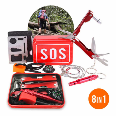 DeTech Multifunkční nářadí 8in1 multitool survival Multif...