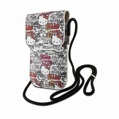 Hello Kitty Leather Tags Graffiti Phone Bag Beige Objevte...