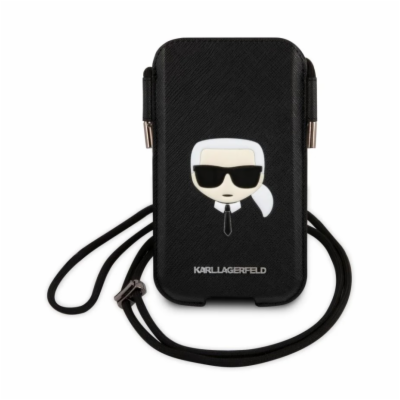 Karl Lagerfeld Head Saffiano PU Pouch S/M Black Stylová a...