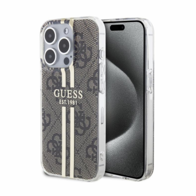 Guess IML 4G Gold Stripe Zadní Kryt pro iPhone 15 Pro Bro...