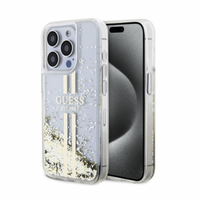 Guess PC/TPU Liquid Glitter Gold Stripe Zadní Kryt pro iP...