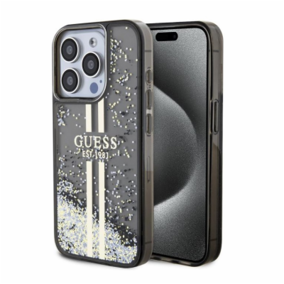 Guess PC/TPU Liquid Glitter Gold Stripe Zadní Kryt pro iP...