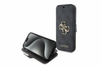 Guess PU Leather 4G Metal Logo Book Pouzdro pro iPhone 15, šedá Představujeme Guess PU Leather 4G Metal Logo - prémiový kryt s otevíráním do boku, který kombinuje dokonalou ochranu s elegantním desig