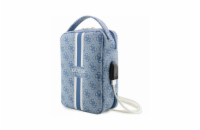 Pouch GUESS 4G Printed Stripes Blue Exkluzivní a mimořádně elegantní taška s organizérem z kolekce 4G Stripes je nejnovější nabídkou doplňků podepsaných známým módním domem Guess.