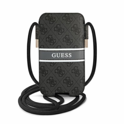 Guess PU 4G Printed Stripe Pouch S/M Grey Noste své zaříz...