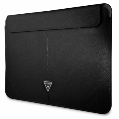 Guess Saffiano Triangle Metal Logo Computer Sleeve 16" Bl...