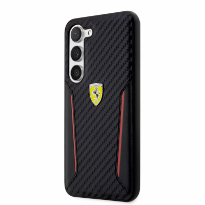 Ferrari PU Carbon Zadní Kryt pro Samsung Galaxy S23+ Blac...