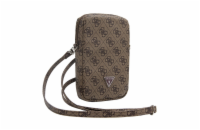 Guess PU 4G Triangle Logo Wallet Phone Bag Zipper, hnědá Guess PU 4G Triangle Logo Phone bag se zipem je perfektní taška přes rameno