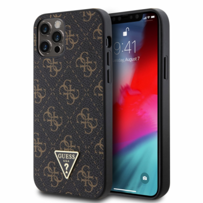 Guess PU Leather 4G Triangle Metal Logo Zadní Kryt pro iP...