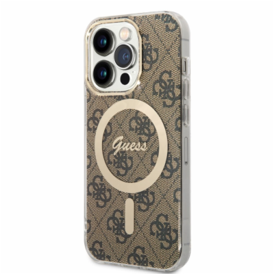 Guess IML 4G MagSafe Zadní Kryt pro iPhone 14 Pro Brown G...