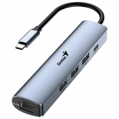 GENIUS hub UH-545/ USB-C na RJ45 Gigabit/ 3x USB3.0/ USB-...