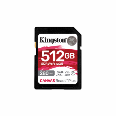 Kingston SDXC karta 512GB Canvas React Plus, UHS-II, U3, ...