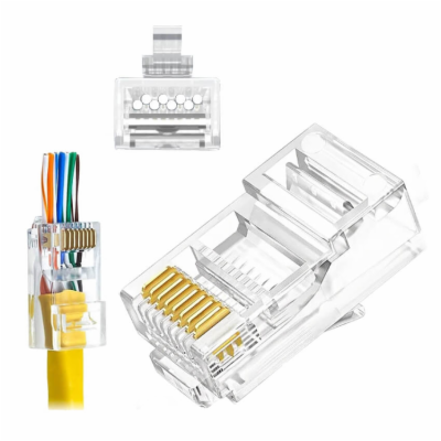 W-Star Konektor UTP RJ45EZ Cat6A 100ks 3U pozlacený 6SLD ...