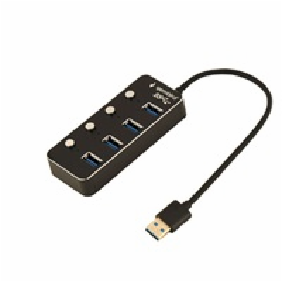 GEMBIRD hub, 4-port USB 3.1 (Gen 1) hub s vypínači