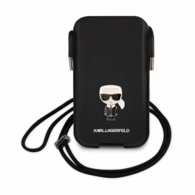 Karl Lagerfeld Saffiano Metal Logo PU Pouch L Black Stylo...