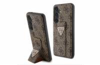 Guess PU Grip Stand 4G Strass Triangle Metal Logo Zadní Kryt pro Samsung Galaxy S24 Brown Představujeme Guess PU Grip Stand 4G Strass Triangle Metal Logo - dokonalý obal pro váš telefon, který spojuj