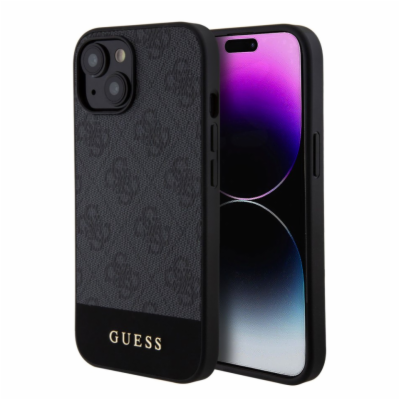 Guess PU 4G Stripe MagSafe Zadní Kryt pro iPhone 15 Black...