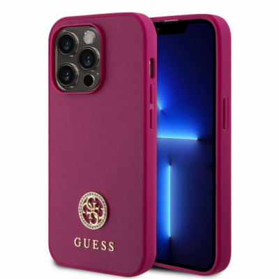 Guess PU 4G Strass Metal Logo Zadní Kryt pro iPhone 15 Pr...