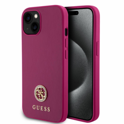 Guess PU 4G Strass Metal Logo Zadní Kryt pro iPhone 15 Pi...