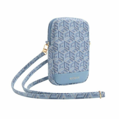 Guess Zip GCube Bottom Stripe Phone Bag Blue Luxusní tele...