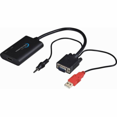 HDMI elektronický konvertor na rozhraní VGA + audio