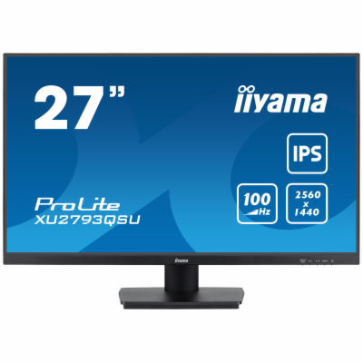 iiyama ProLite/XU2793QSU-B6/27"/IPS/QHD/100Hz/1ms/Black/3R