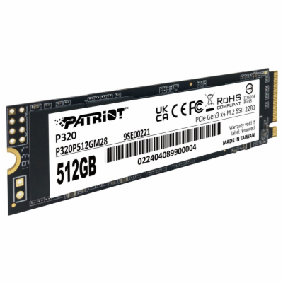 PATRIOT P320 512GB SSD / Interní / M.2 PCIe Gen3 x4 NVMe ...