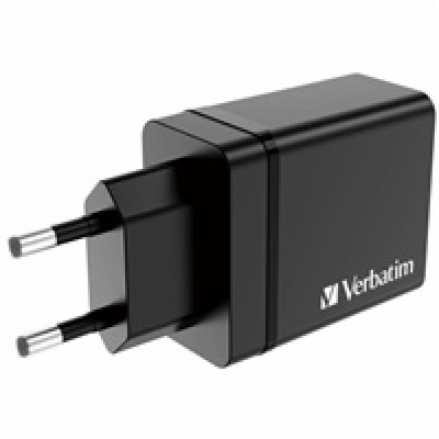 VERBATIM Univerzální adaptér CHR-30EU2, 30W, 1x USB-C, 3x...