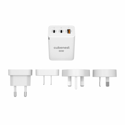 Cubenest Cestovní PD GaN Adaptér 65W S3D1 - (2× USB-C až ...