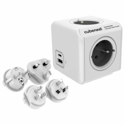 Cubenest Powercube ReWirable USB PD 20W, A+C, 4× zásuvka,...