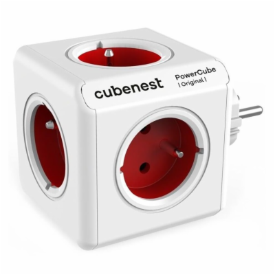 Cubenest Powercube Original,  5× zásuvka, bílá/červená, d...