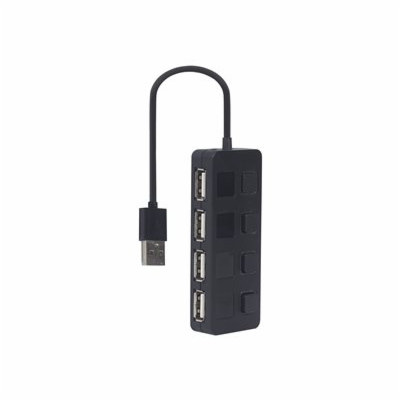 GEMBIRD USB 2.0 4-port hub with switches black