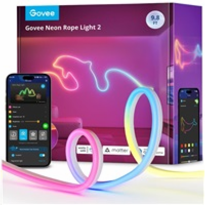 Govee Neon 2 MATTER ohebný LED pásek (3m) - RGBIC (Komplet)